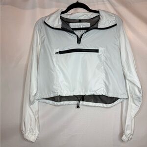 Love Tree White Utility Jacket with Half-Zip and Elastic Cuffs